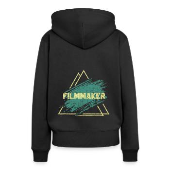 Caméraman cinéaste - Sweat à capuche Premium bio Femme - noir - Dos - Julia (174cm)