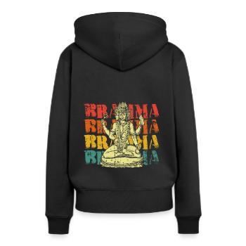 Brahma Hindouisme Inde - Sweat à capuche Premium bio Femme - noir - Dos - Julia (174cm)