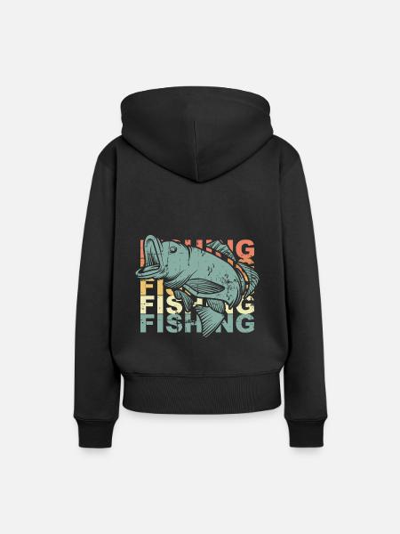 Angler Angeln - Frauen Premium Bio Hoodie - Schwarz