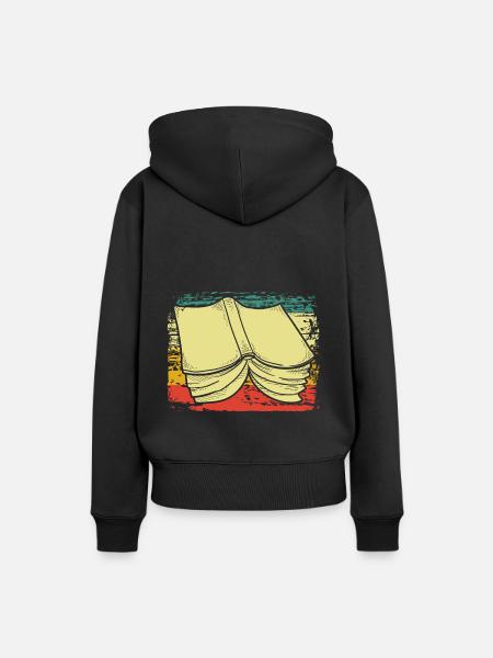 Bücher - Frauen Premium Bio Hoodie - Schwarz
