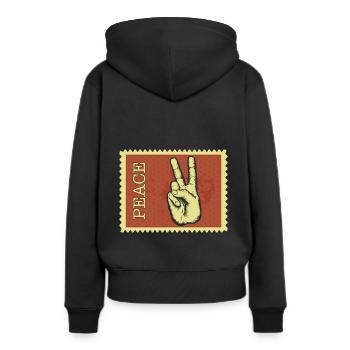 Peace - Sweat à capuche Premium bio Femme - noir - Dos - Julia (174cm)