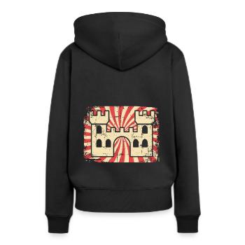Château - Sweat à capuche Premium bio Femme - noir - Dos - Julia (174cm)