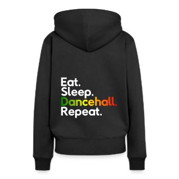 Mangez Sommeil Dancehall Repeat - Sweat à capuche Premium bio Femme - noir - Dos - Julia (174cm)