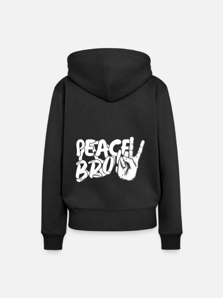 Peace Bro - Frauen Premium Bio Hoodie - Schwarz