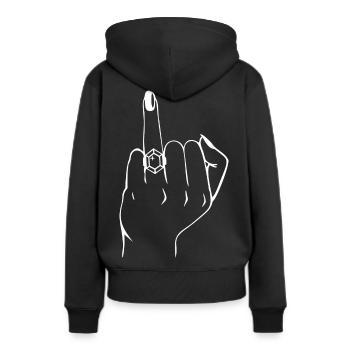 Just Married JGA Bachelorette Engagé Marié - Sweat à capuche Premium bio Femme - noir - Dos - Julia (174cm)