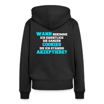 Cookies internet computer online website - Frauen Premium Bio Hoodie - Schwarz - Hinten - Julia (174cm)