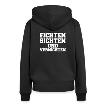 Fichten Sichten Baum Wald Holz - Frauen Premium Bio Hoodie - Schwarz - Hinten - Julia (174cm)
