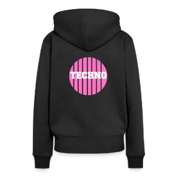 Techno Beat Bass Rave Electro Party célèbre le remix - Sweat à capuche Premium bio Femme - noir - Dos - Julia (174cm)