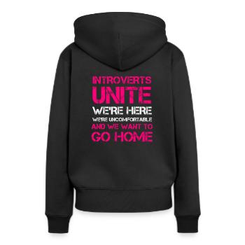 Introvertiert Gruppe Öffentlichkeit charakter - Frauen Premium Bio Hoodie - Schwarz - Hinten - Julia (174cm)