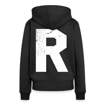 R --- Ronny, Ralf, Ronald, Rainer, Rolf - - Sweat à capuche Premium bio Femme - noir - Dos - Julia (174cm)