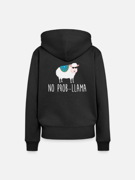 No Prob LLama - Frauen Premium Bio Hoodie - Schwarz
