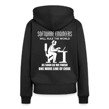 Ingénieur logiciel - Sweat à capuche Premium bio Femme - noir - Dos - Julia (174cm)