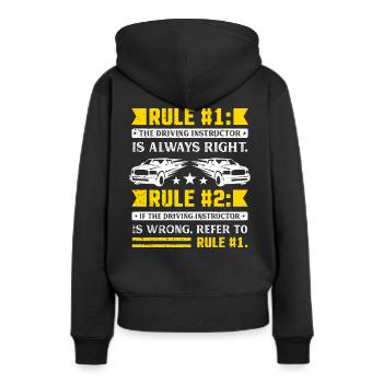 Driving Instructor Rules - Frauen Premium Bio Hoodie - Schwarz - Hinten - Julia (174cm)