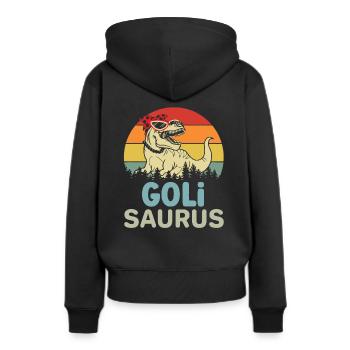 Wöd Goli Saurus beste Goli Patentante Österreich - Frauen Premium Bio Hoodie - Schwarz - Hinten - Julia (174cm)
