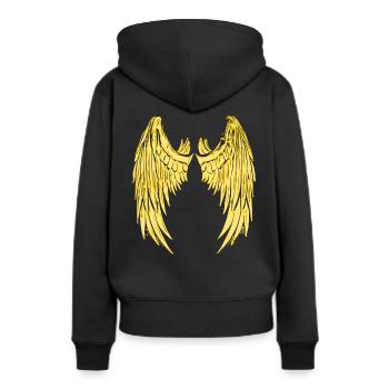 2reborn Angel Wings Engel Fluegel Himmel Hoelle ge - Frauen Premium Bio Hoodie - Schwarz - Hinten - Julia (174cm)