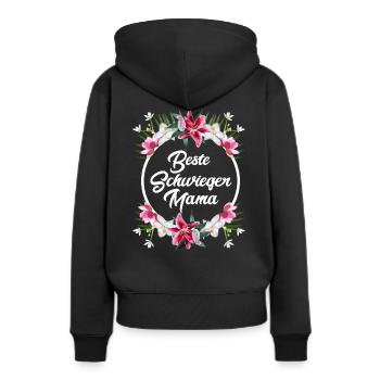 Beste Schwiegermama der Welt Schwiegermutter - Frauen Premium Bio Hoodie - Schwarz - Hinten - Julia (174cm)