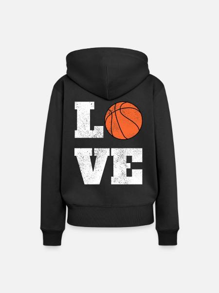 Love Basketball Basketballer - Frauen Premium Bio Hoodie - Schwarz