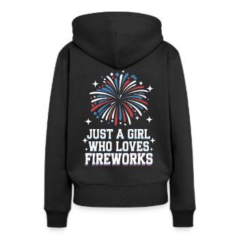 Pyrotechnie Feux d’artifice Pyrotechnie - Sweat à capuche Premium bio Femme - noir - Dos - Julia (174cm)