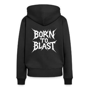 Born To Blast - Sweat à capuche Premium bio Femme - noir - Dos - Julia (174cm)