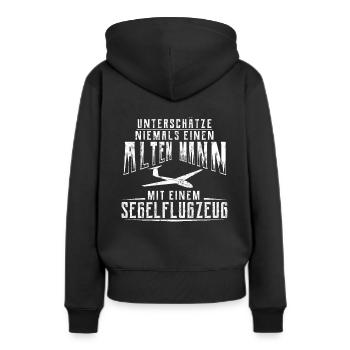 Segelflugzeug Segelflieger Segelflug Geschenk - Frauen Premium Bio Hoodie - Schwarz - Hinten - Julia (174cm)