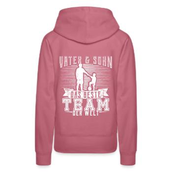 Football père papa fils cadeau enfant - Sweat à capuche Premium bio Femme - mauve - Dos - Isabella (175cm)