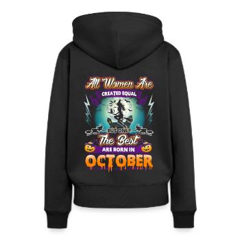 halloween birthday best are women born in october - Women’s Premium Organic Hoodie - black - Back - Julia (174cm)