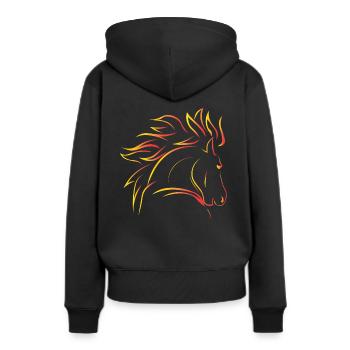 Cheval sauvage - Sweat à capuche Premium bio Femme - noir - Dos - Julia (174cm)