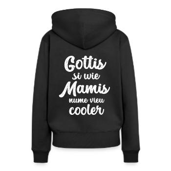 Gottis si wie Mamis nume vieu cooler Patentante - Frauen Premium Bio Hoodie - Schwarz - Hinten - Julia (174cm)