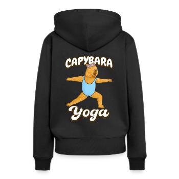 Exercices de yoga Capybara Gymnastique Costume - Sweat à capuche Premium bio Femme - noir - Dos - Julia (174cm)