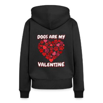 Frauen Hunde Valentinstag - Frauen Premium Bio Hoodie - Schwarz - Hinten - Julia (174cm)