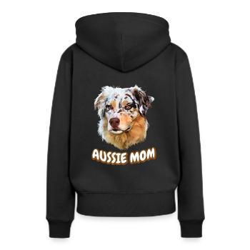 Aussie Mom Australian Shepherd Dog - Women’s Premium Organic Hoodie - black - Back - Julia (174cm)