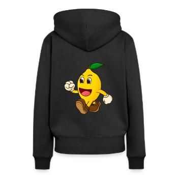 Zitrone walking - Frauen Premium Bio Hoodie - Schwarz - Hinten - Julia (174cm)