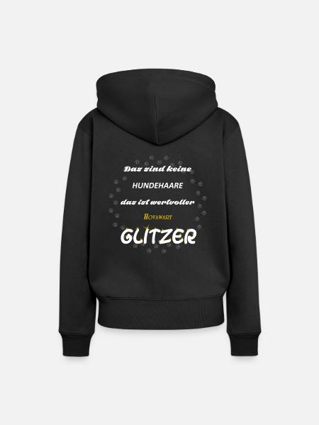 Hovawart Glitzer fHb3 - Frauen Premium Bio Hoodie - Schwarz