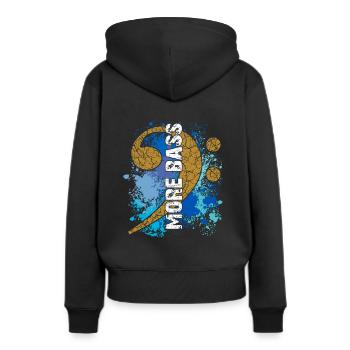 More Bass - Frauen Premium Bio Hoodie - Schwarz - Hinten - Julia (174cm)