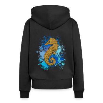 Hippocampe | Hippocampes | hippocampe - Sweat à capuche Premium bio Femme - noir - Dos - Julia (174cm)