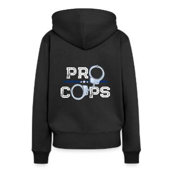 Flics Blue Line policier policier - Sweat à capuche Premium bio Femme - noir - Dos - Julia (174cm)