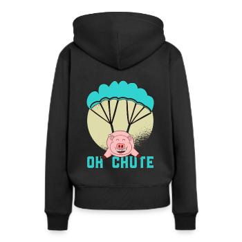 Piglet piglet likes to fly parachute - Women’s Premium Organic Hoodie - black - Back - Julia (174cm)