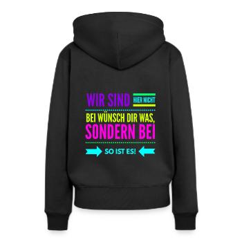 So Ist Es Geschenkidee - Frauen Premium Bio Hoodie - Schwarz - Hinten - Julia (174cm)