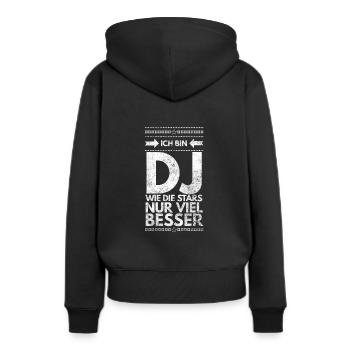 DJ Deejay Musik Techno Music Turntable Geschenk - Frauen Premium Bio Hoodie - Schwarz - Hinten - Julia (174cm)