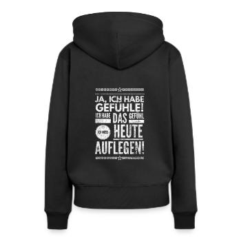 DJ Deejay Musik Techno Music Turntable Geschenk - Frauen Premium Bio Hoodie - Schwarz - Hinten - Julia (174cm)