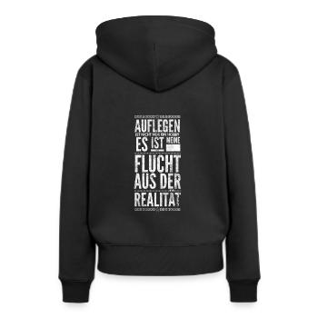 DJ Deejay Musik Techno Music Turntable Geschenk - Frauen Premium Bio Hoodie - Schwarz - Hinten - Julia (174cm)