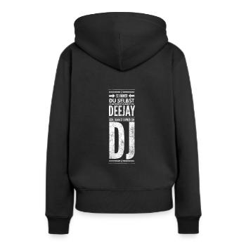 DJ Deejay Musik Techno Music Turntable Geschenk - Frauen Premium Bio Hoodie - Schwarz - Hinten - Julia (174cm)