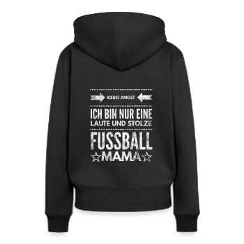 Mama Fußball Fussball Soccer Geschenk Mutter Ball - Frauen Premium Bio Hoodie - Schwarz - Hinten - Julia (174cm)