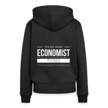 Wirtschaft Berufe Volkswirt Finanzen Geschenk E - Frauen Premium Bio Hoodie - Schwarz - Hinten - Julia (174cm)