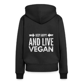 Vegan Vegan Vegan Vegan Gift 12th - Sweat à capuche Premium bio Femme - noir - Dos - Julia (174cm)