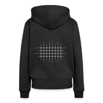Optische Täuschung - Frauen Premium Bio Hoodie - Schwarz - Hinten - Julia (174cm)