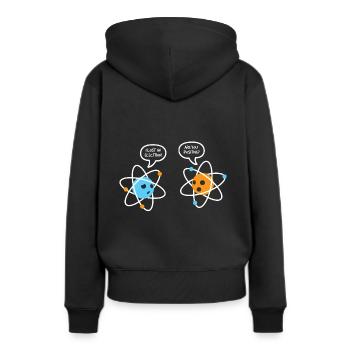 Physique Atomes Ion - Sweat à capuche Premium bio Femme - noir - Dos - Julia (174cm)