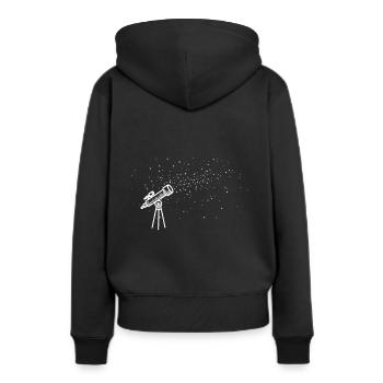 Étoiles télescopiques - Sweat à capuche Premium bio Femme - noir - Dos - Julia (174cm)