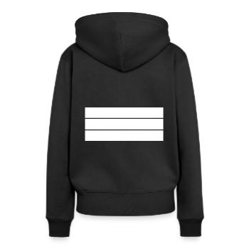 schlichtes Geometriemotiv - Frauen Premium Bio Hoodie - Schwarz - Hinten - Julia (174cm)