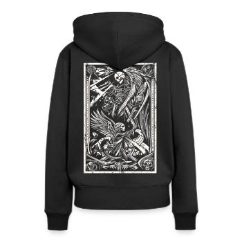 Punk Design Angel Skeleton - Women’s Premium Organic Hoodie - black - Back - Julia (174cm)